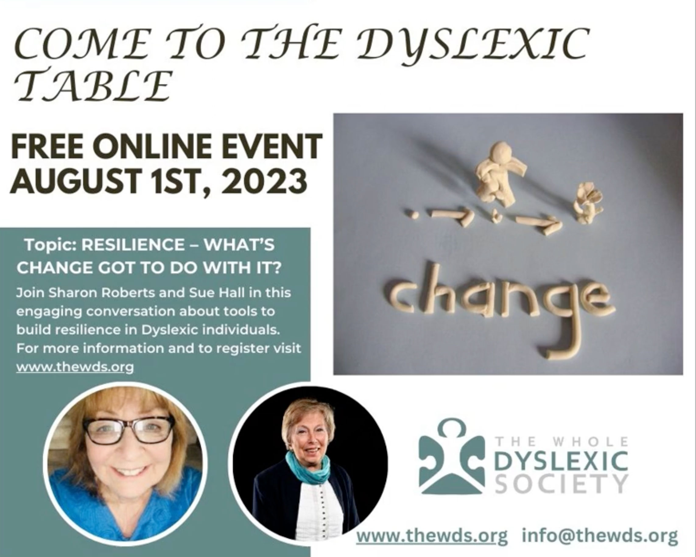 Come to The Dyslexic Table: Resilience – What’s Change Got To Do With It?